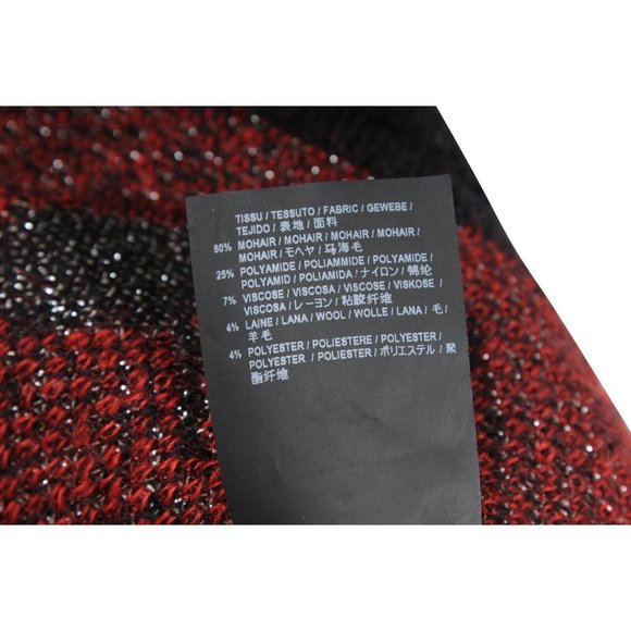 Saint Laurent Womens Heart Sweater Size Small Black Red Mohair Blend Pullover - Picture 7 of 8